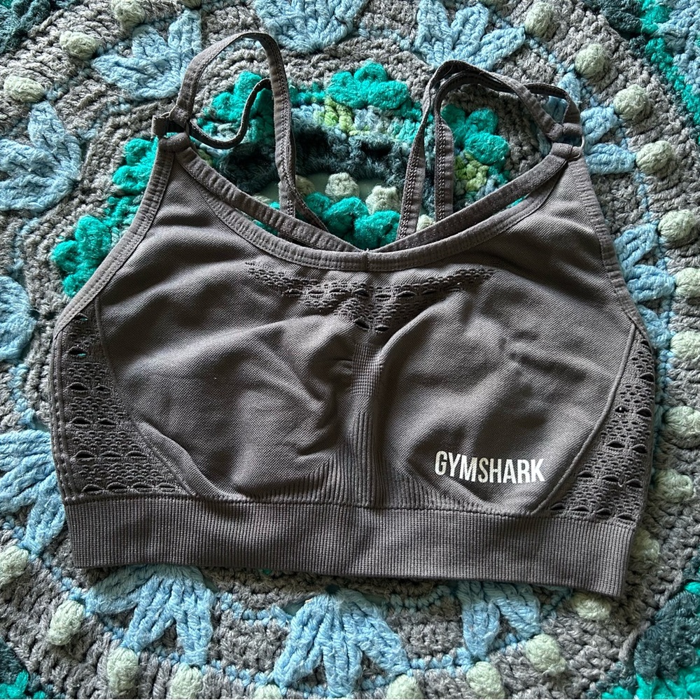 Gymshark Energy Seamless Strappy Gray Sports Bra